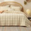 Coverlet Queen Size -Quilt Bedding , Corduroy Pattern Quilt Set, 3 Pieces, 1 Quilt (90"x96") & 2 Pillow Shams (20"x26"+2")