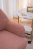 Modern Soft Teddy fabric Ivory Ergonomics Accent Chair Living Room Chair Bedroom Chair Home Chair With Gold Legs And Adjustable Legs For Indoor Home