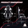 Ergonomic Gaming Chair with Footrest, High-Back Video Game Chair Computer Chair, Office Chair with Headrest and Lumbar, PU Leath