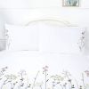 Floral Duvet Cover Set Country Girls Spring Pretty Botanical Bedding Set Embroidered 3 Pieces Branches Quilt Cover