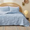 Coverlet Queen Size -Quilt Bedding , Corduroy Pattern Quilt Set, 3 Pieces, 1 Quilt (90"x96") & 2 Pillow Shams (20"x26"+2")