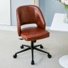 Modern home PU office chair adjustable 360 ¬∞ rotating chair engineering plastic armless rotating computer chair with wheels living room bedroom offic