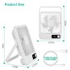 Mini Desktop Cooling Fan Rechargeable Battery Powered Personal Fan Speed Adjustment Strong Airflow Quiet Travel Fan with LCD Display for Home Office T