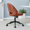 Modern home PU office chair adjustable 360 ¬∞ rotating chair engineering plastic armless rotating computer chair with wheels living room bedroom offic
