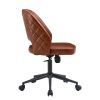 Modern home PU office chair adjustable 360 ¬∞ rotating chair engineering plastic armless rotating computer chair with wheels living room bedroom offic