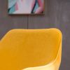 Modern Velvet Adjustable Height 360 Revolving Home Office Chair With Gold Metal Legs And Universal Wheel For Indoor