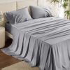Bedsure cooling sheet set, Rayon Derived from Bamboo, Deep Pocket Up to 16", Breathable & Soft, Hotel Luxury Silky Bedding Sheet