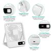 Mini Desktop Cooling Fan Rechargeable Battery Powered Personal Fan Speed Adjustment Strong Airflow Quiet Travel Fan with LCD Display for Home Office T