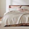 Coverlet Queen Size -Quilt Bedding , Corduroy Pattern Quilt Set, 3 Pieces, 1 Quilt (90"x96") & 2 Pillow Shams (20"x26"+2")