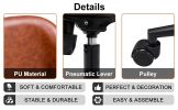 Modern home PU office chair adjustable 360 ¬∞ rotating chair engineering plastic armless rotating computer chair with wheels living room bedroom offic