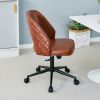 Modern home PU office chair adjustable 360 ¬∞ rotating chair engineering plastic armless rotating computer chair with wheels living room bedroom offic