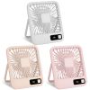 Mini Desktop Cooling Fan Rechargeable Battery Powered Personal Fan Speed Adjustment Strong Airflow Quiet Travel Fan with LCD Display for Home Office T